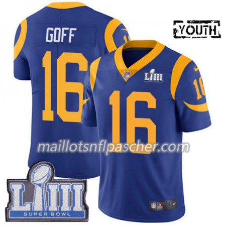 Maillot Los Angeles Rams Jared Goff 16 Nike Royal 2019 Super Bowl LIII - Enfant
